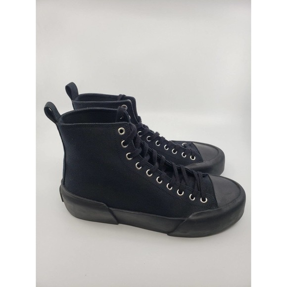 MEN\'S JIL SANDERS Cotton Canvas High-Top Sneakers SZ 39 US 6 RUBBER ITALY $750